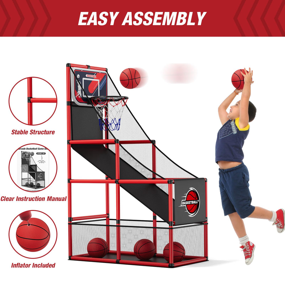 HYES four-basketball set ready for drills and friendly competition