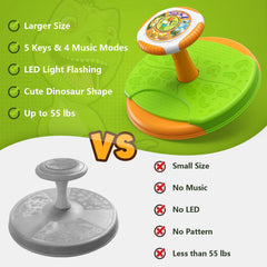HYES Dinosaur Sit and Spin easy assembly saves setup time for caregivers.