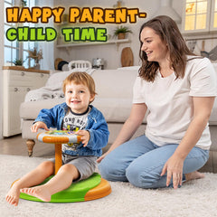 HYES Dinosaur Sit and Spin stable base prevents slips on floors and carpets.