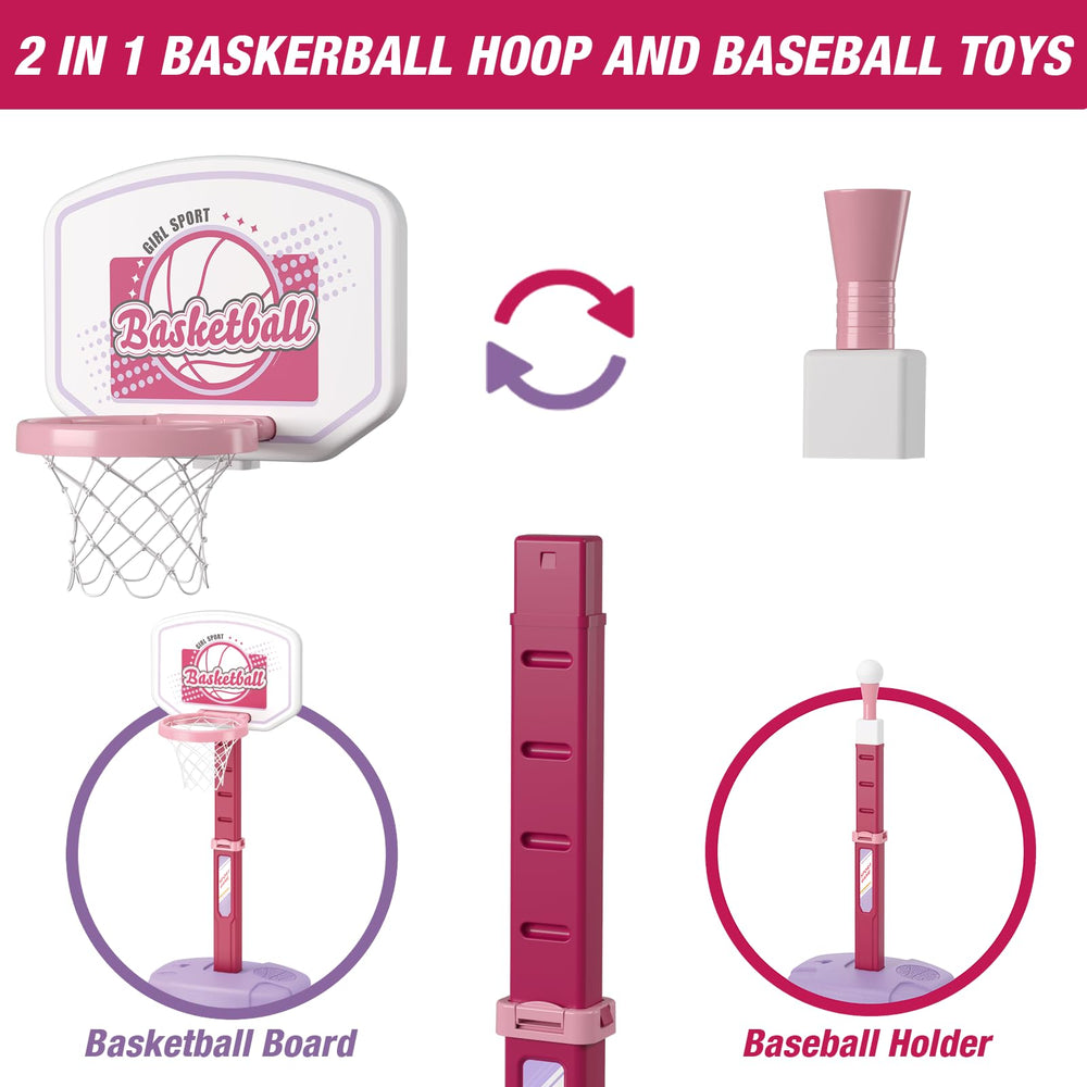 HYES pink 2-in-1 set showing quick and easy assembly.