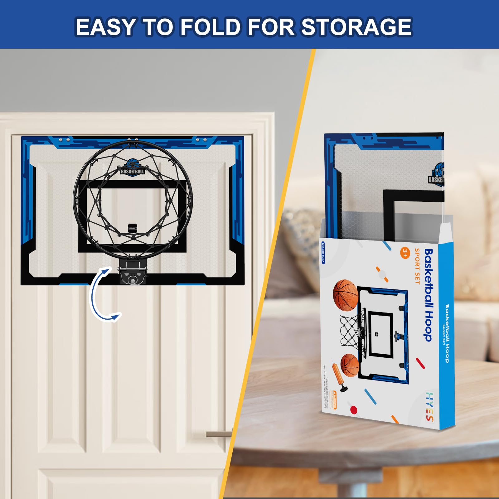 HYES no-drill installation fits most doors for quick setup