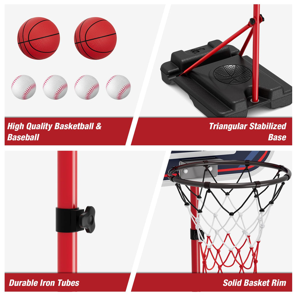 HYES kids playing outdoors and indoors with a multi-sport toy