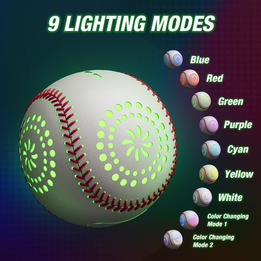 HYES LED glow baseball USB-C charging keeps gameplay ready.