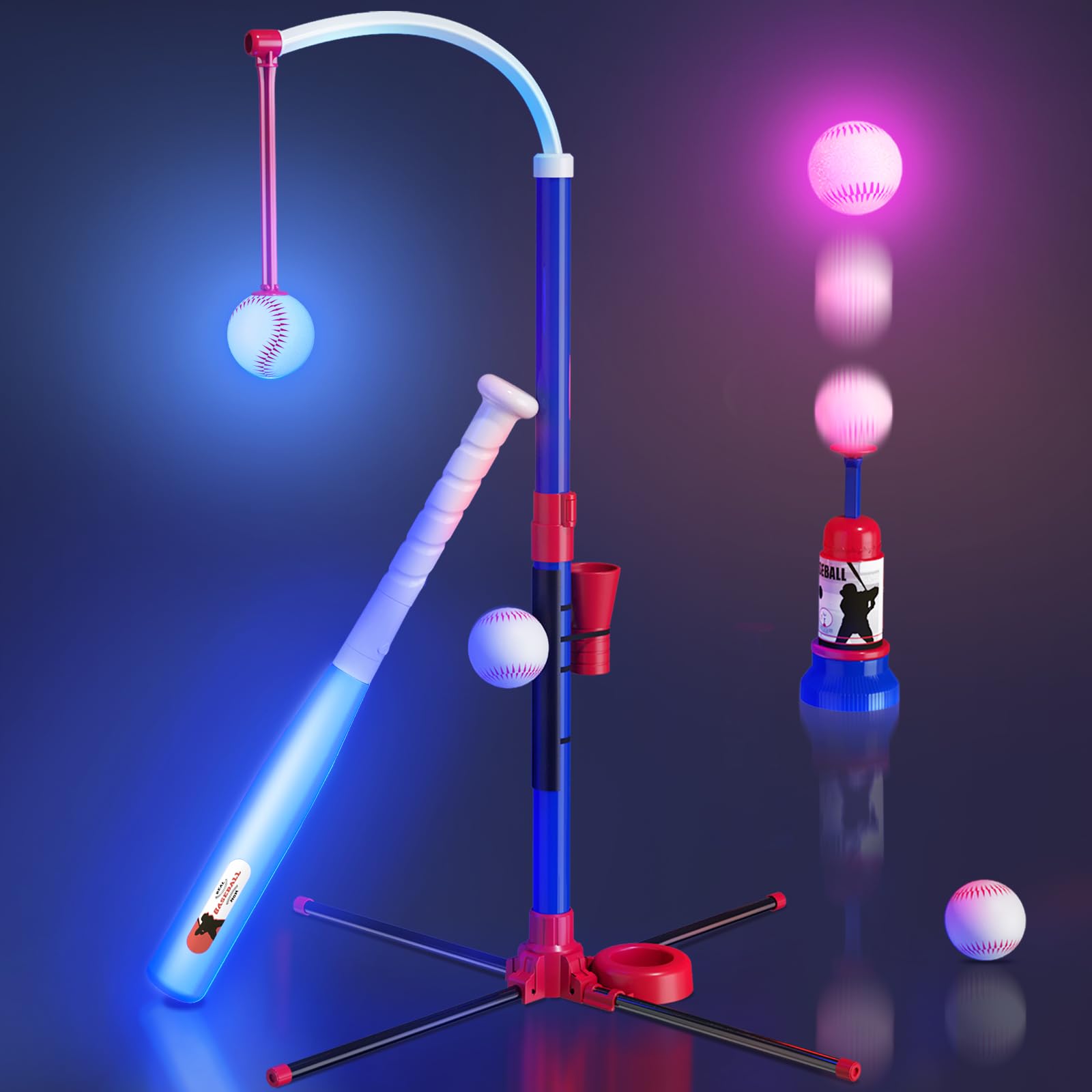 HYES light-up teeball set glows for dusk play and backyard fun