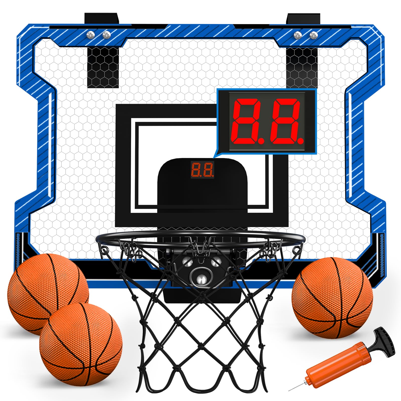 HYES mini basketball hoop indoor scoreboard promotes family fun and active play.