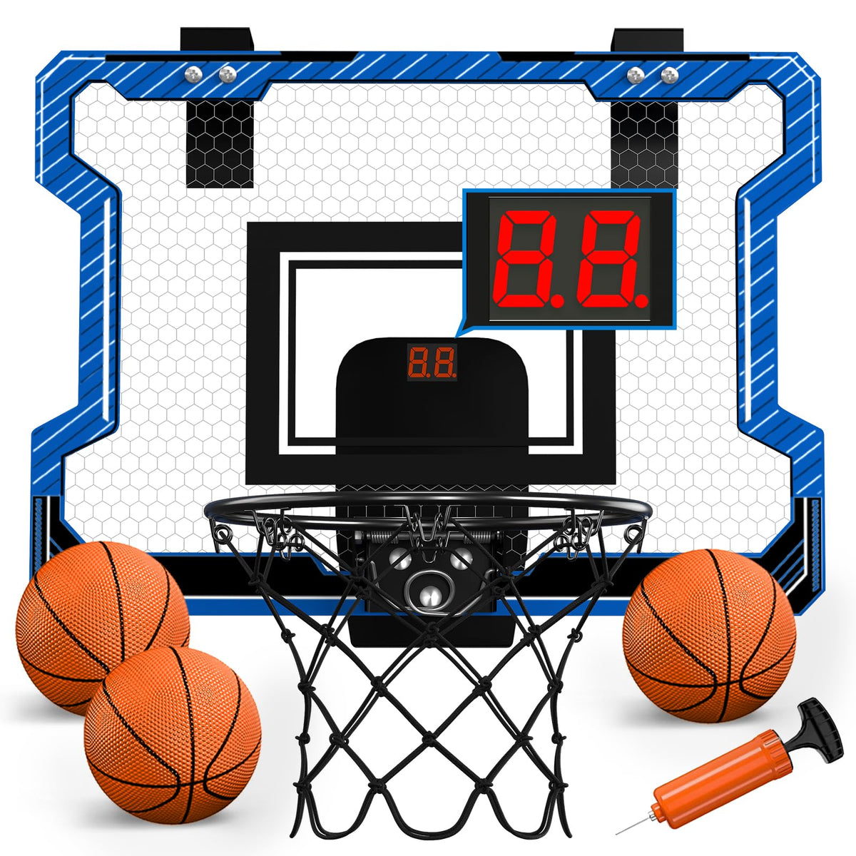 HYES mini basketball hoop indoor scoreboard promotes family fun and active play.