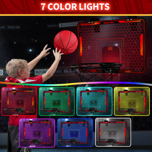 HYES Mini Basketball Hoop with automatic scoring for instant feedback.