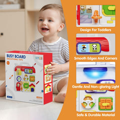 HYES Busy Board key inserting area fosters problem solving and fine motor control.