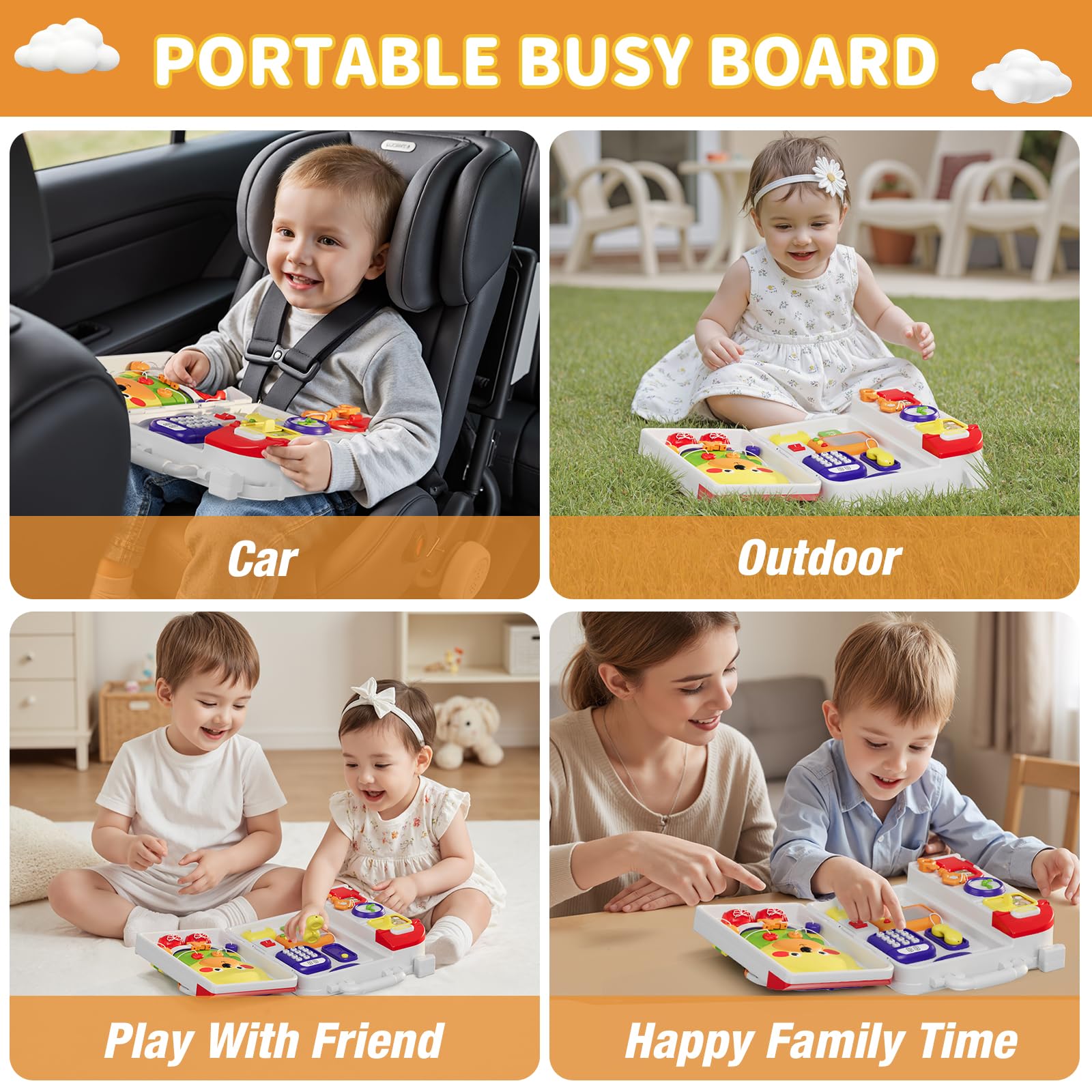 HYES Busy Board music and sounds enrich auditory awareness during exploration.