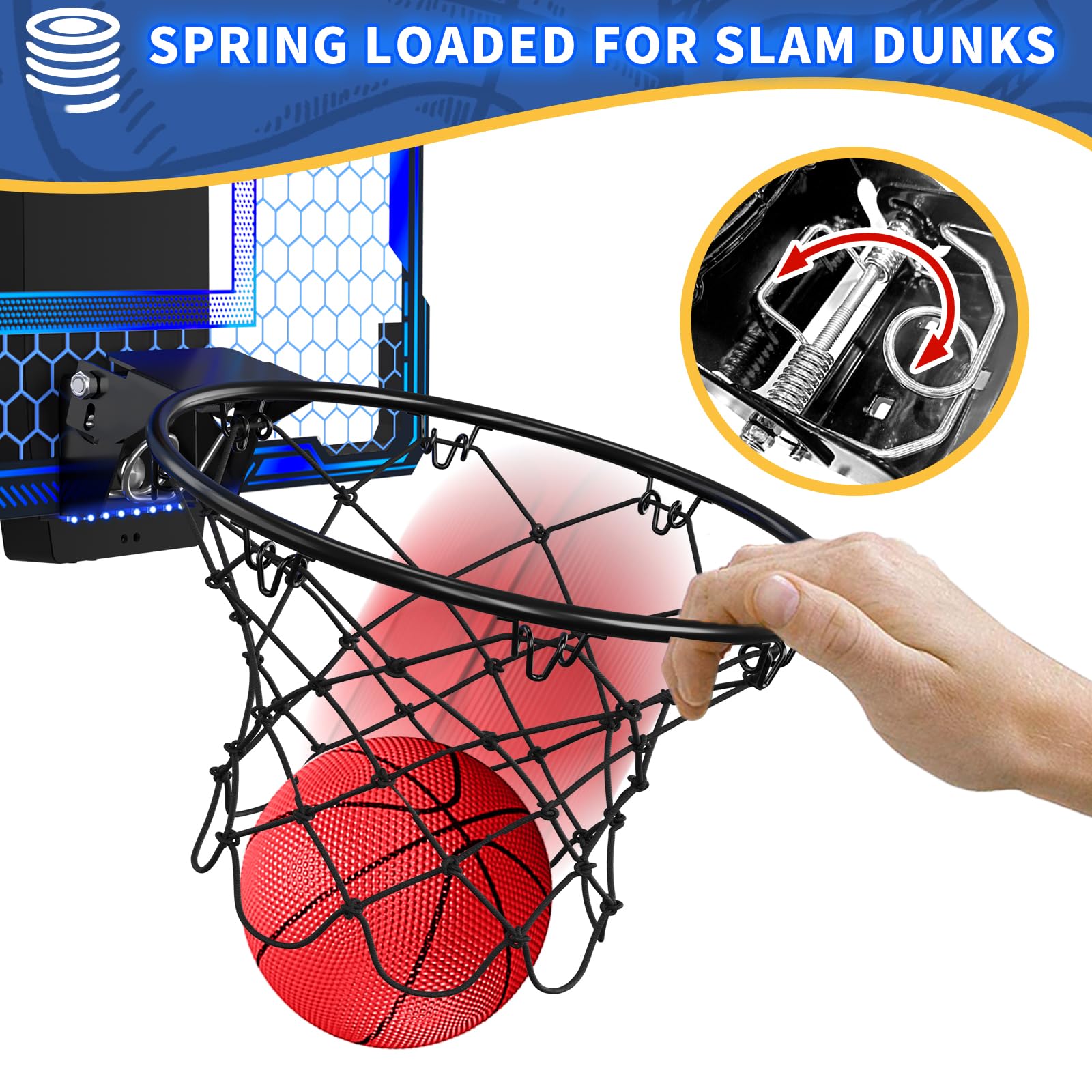 HYES reinforced steel rim for durable, high-energy shots.