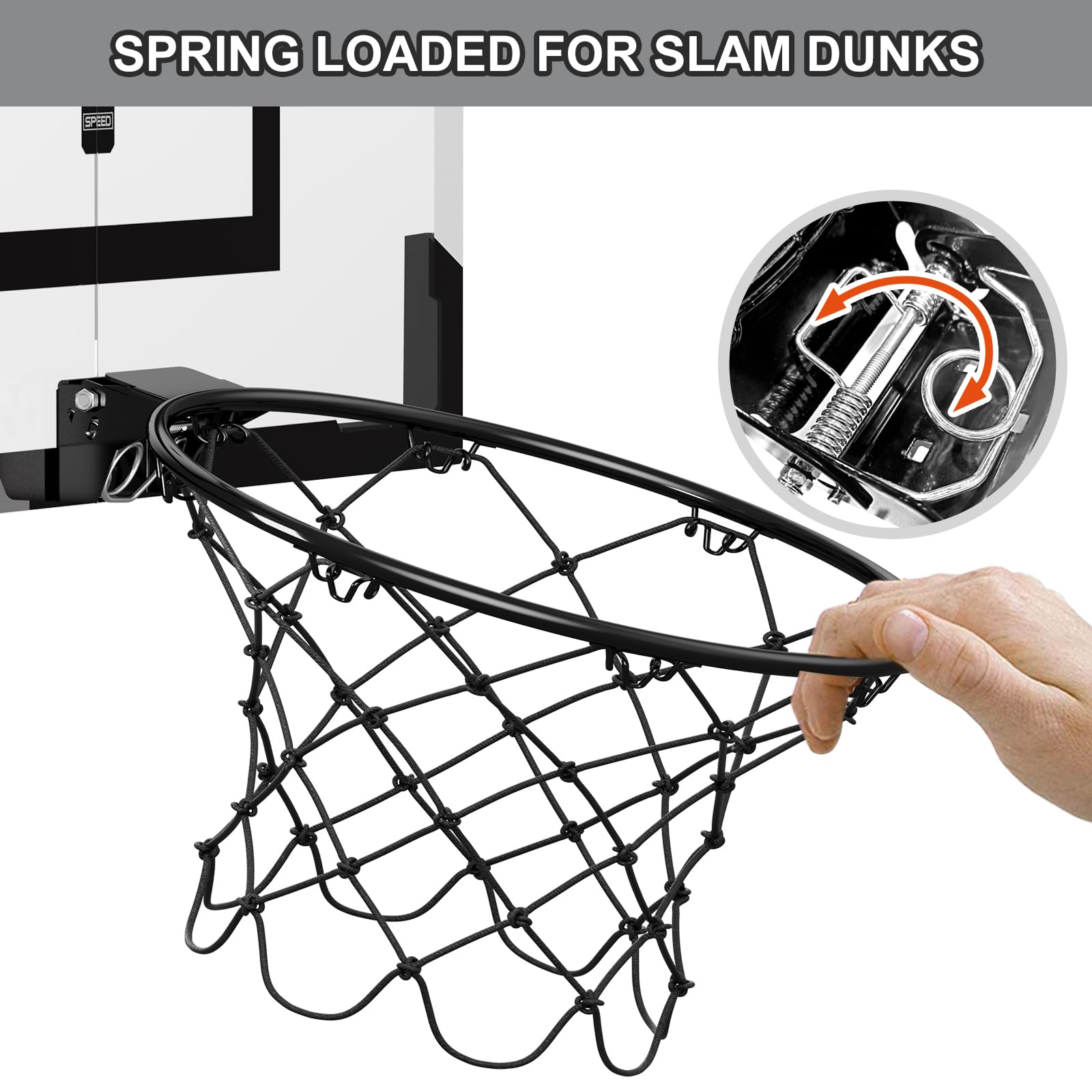 HYES reinforced steel rim provides sturdy, durable performance for intense shots.