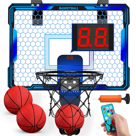 HYES remote basketball hoop front view for easy at-home play.