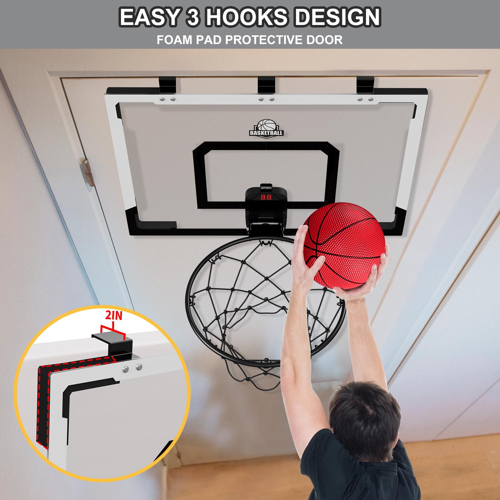 HYES shatterproof backboard designed for energetic shots