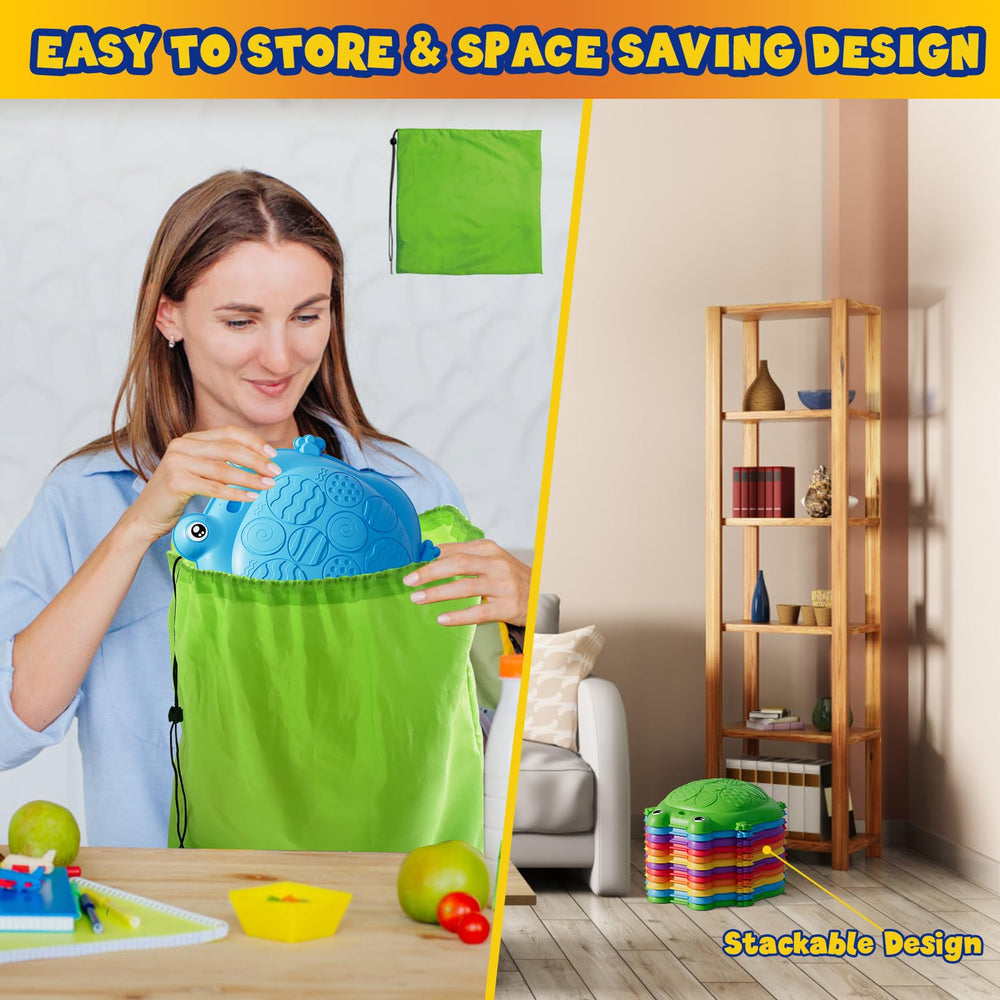 HYES stepping stones six bright colors to boost color awareness.