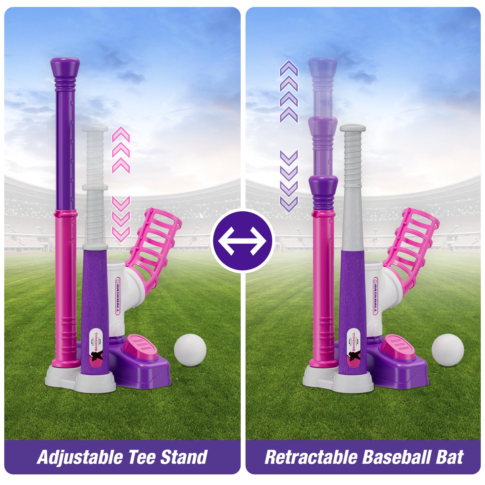 HYES Tball Set includes 8 balls and a storage bag for easy portability.
