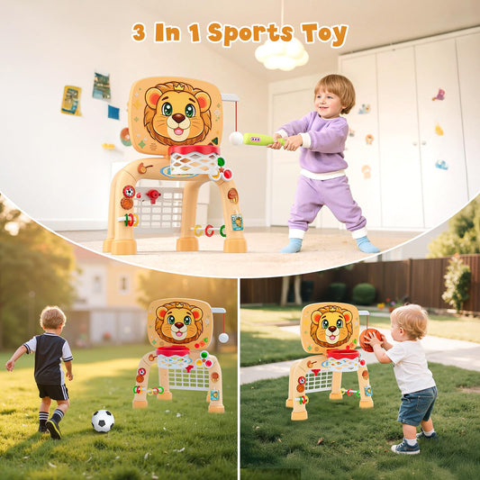HYES tee-ball set and soccer goal for versatile active play