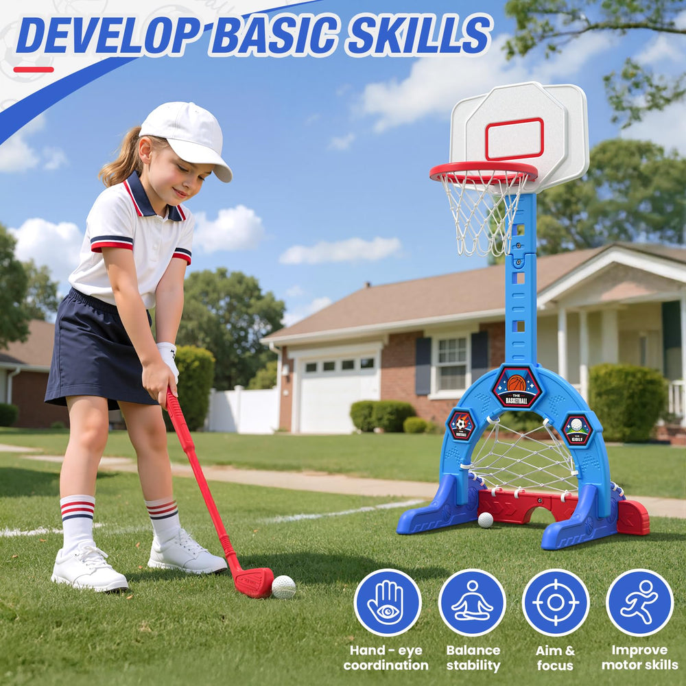 HYES five-height adjustable hoop grows with kids and adapts to space