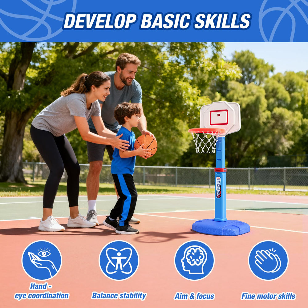 HYES set includes three mini basketballs for immediate use