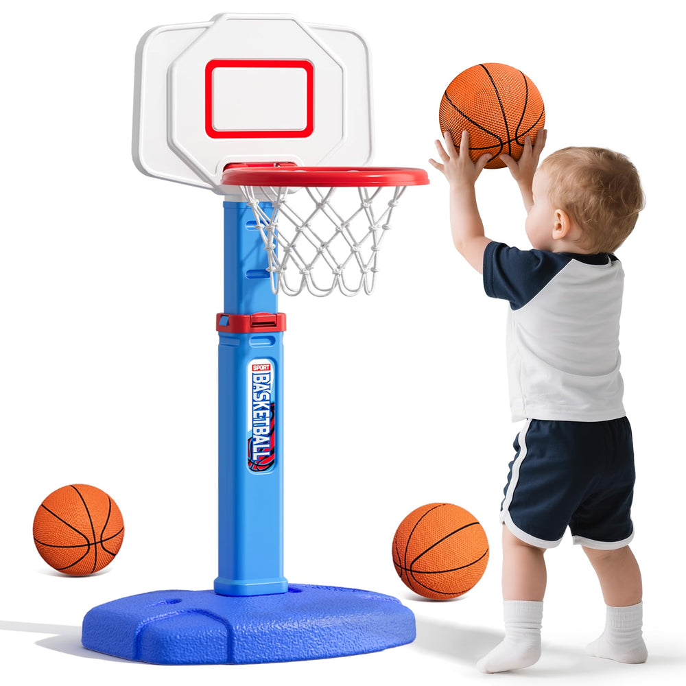 HYES toddler basketball hoop assembly for quick setup and family fun.