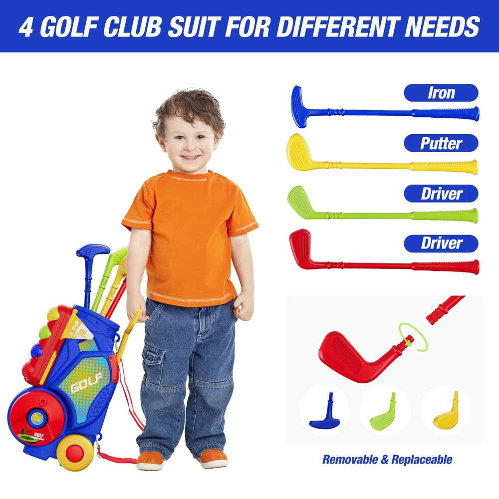 HYES Toddler Golf Set eight soft balls help toddlers aim.