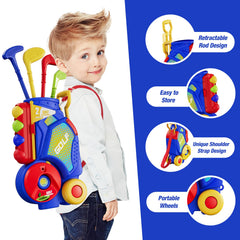 HYES Toddler Golf Set putt mat with obstacles motivates practice.