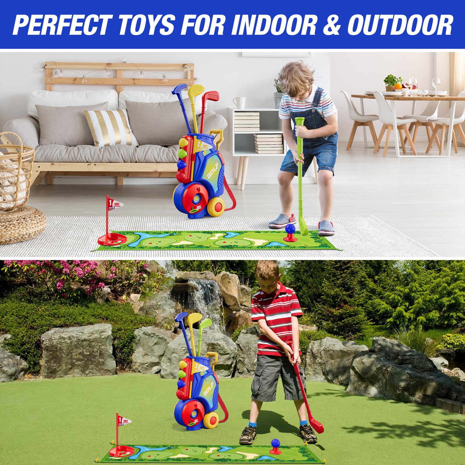 HYES Toddler Golf Set scoreboard adds friendly competition.