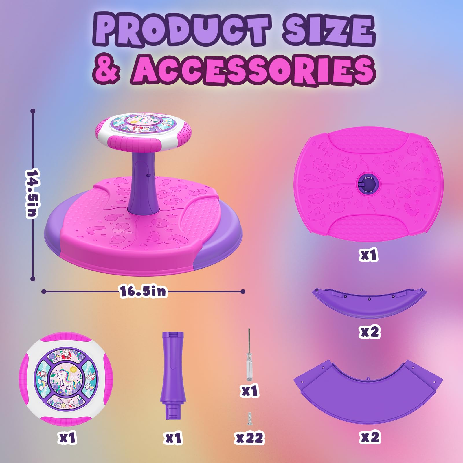 HYES Unicorn sit and spin toy makes a delightful gift option for kids.