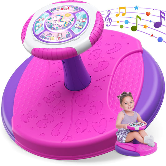 HYES Unicorn sit and spin toy base provides a stable foundation for safe indoor play.