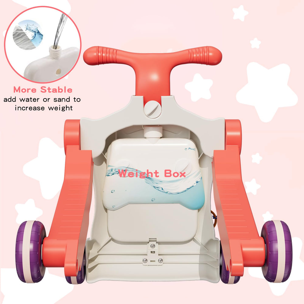 HYES Upgraded 5-in-1 walker activity panel with basketball hoop