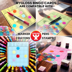 Hygloss bingo cards large white marker test on uncoated surface