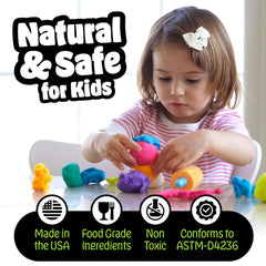 Hygloss Play Dough 5lb tub stored in resealable container keeps softness.