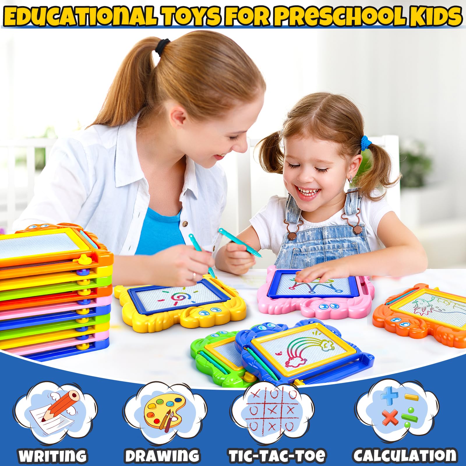Hymaz 15-pack magnetic drawing board pen slot keeps drawing tools secure and accessible