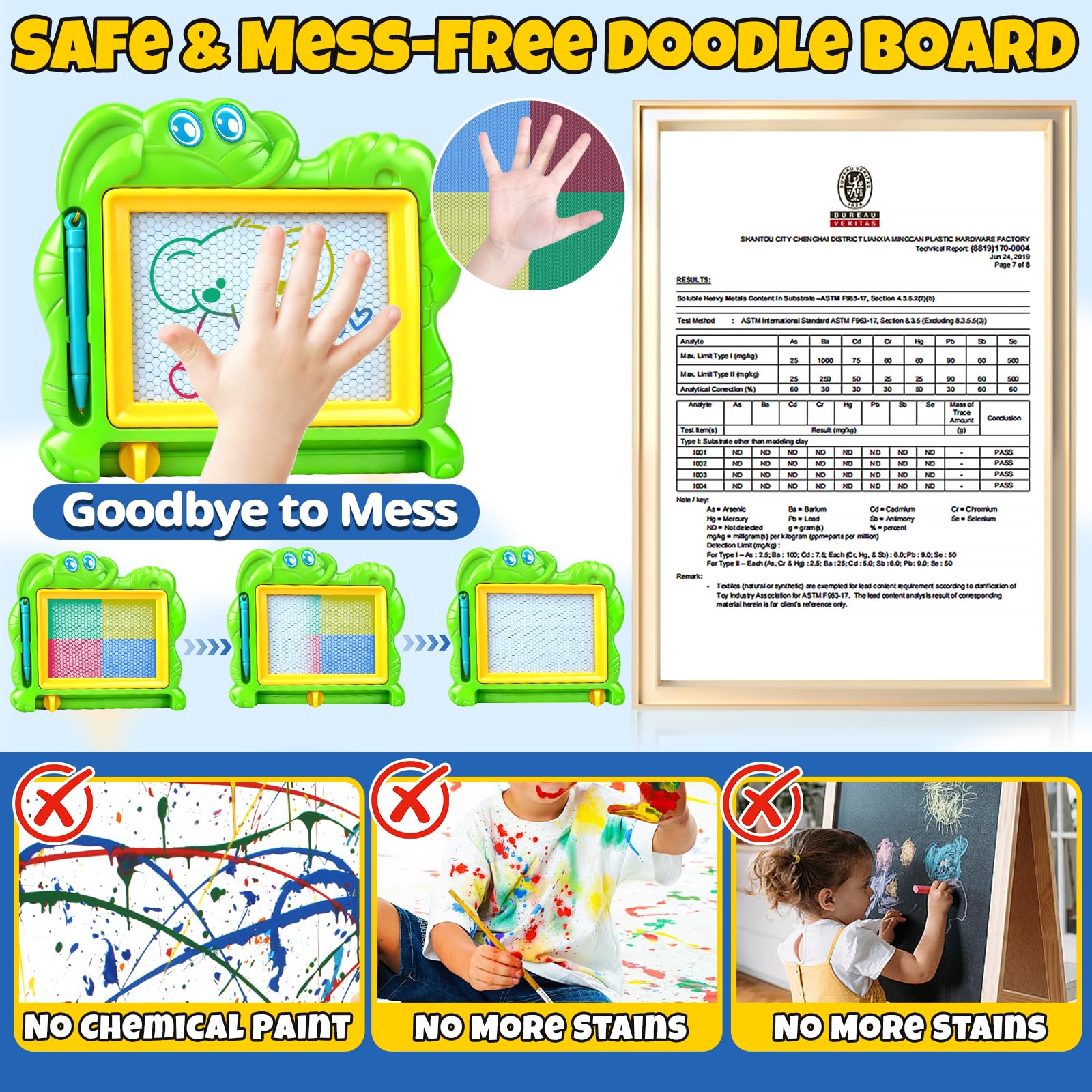 Hymaz 15-pack magnetic drawing board travel compact fits in a backpack for on-the-go doodling