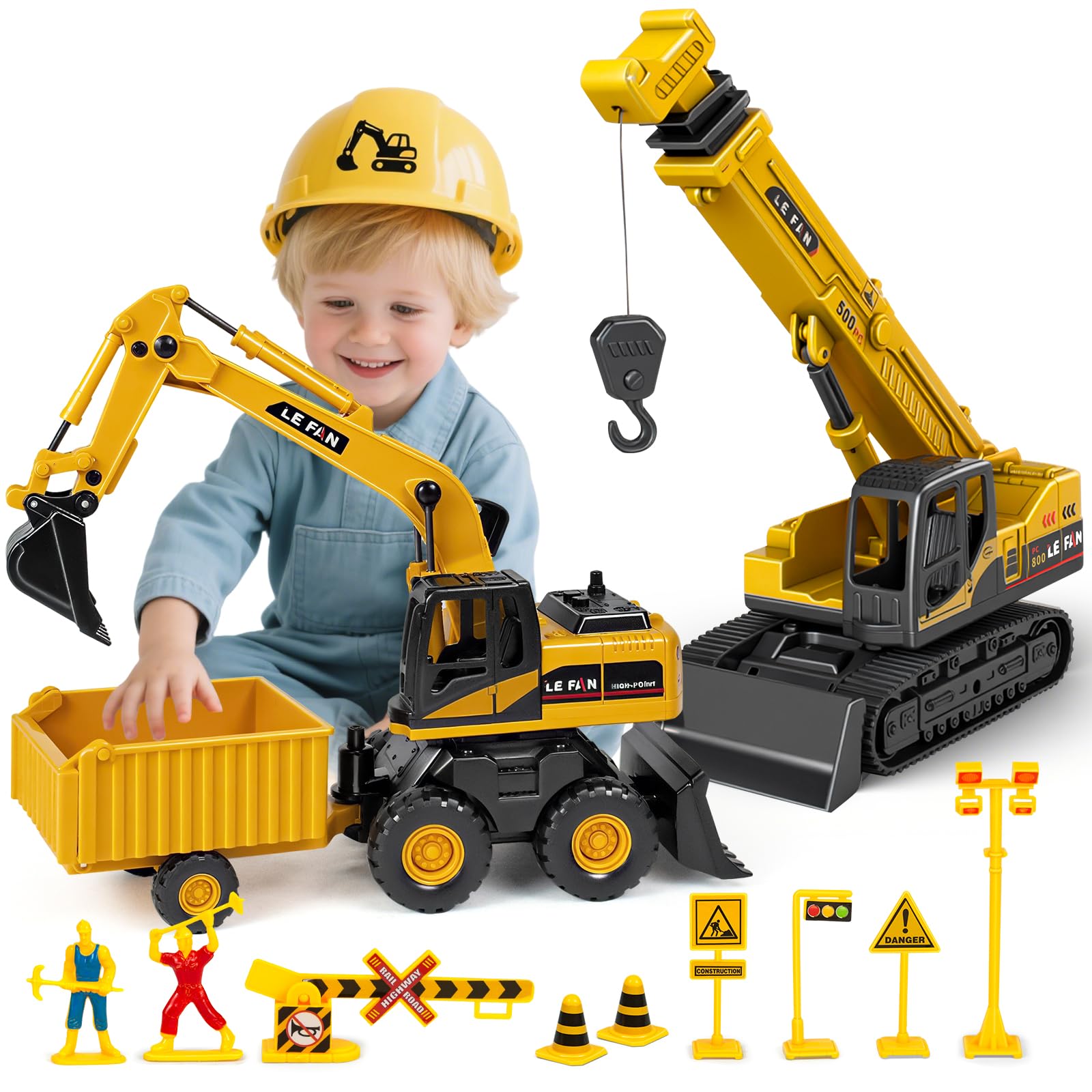 Hymaz 3-in-1 front-view crane with adjustable arms for imaginative play