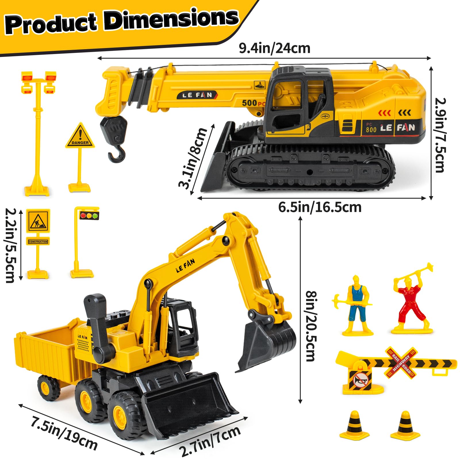 Hymaz 3-in-1 side-view excavator with rotating cabin for fine-motor practice