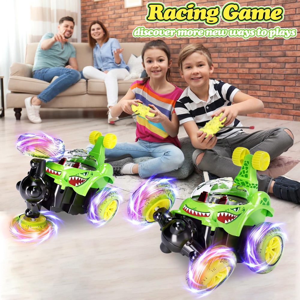 Hymaz RC Stunt Car flip-action in motion for dynamic stunt performances.