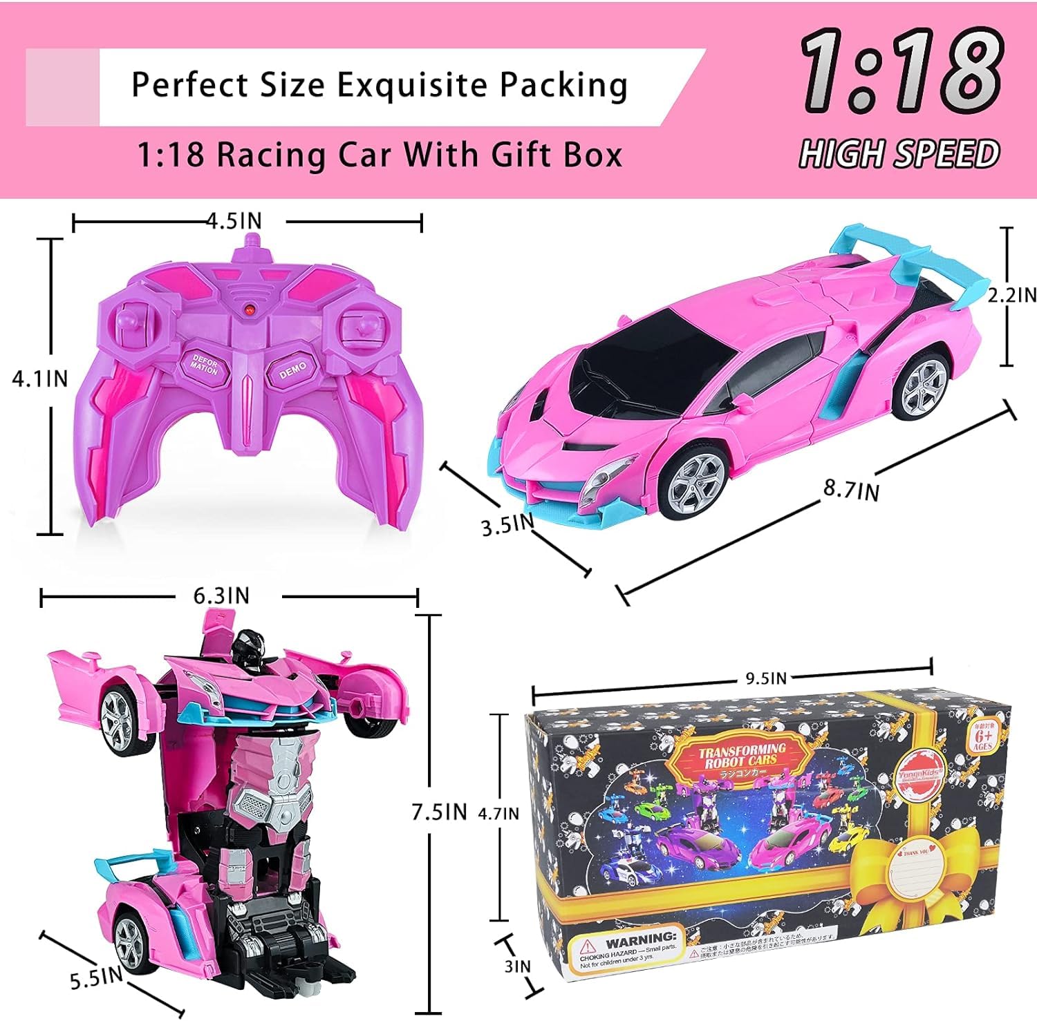 Hymaz Transform RC Car 1-18 scale adds realistic detail to playtime