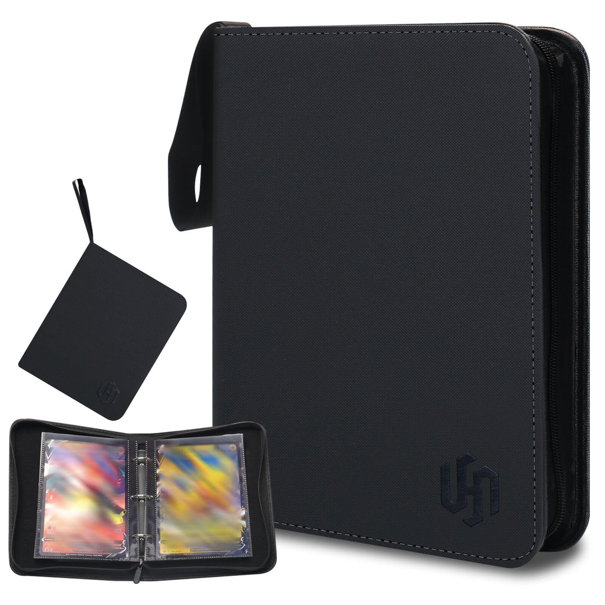 HYMENEX jumbo card album outer shows durable, portable storage for oversized cards.