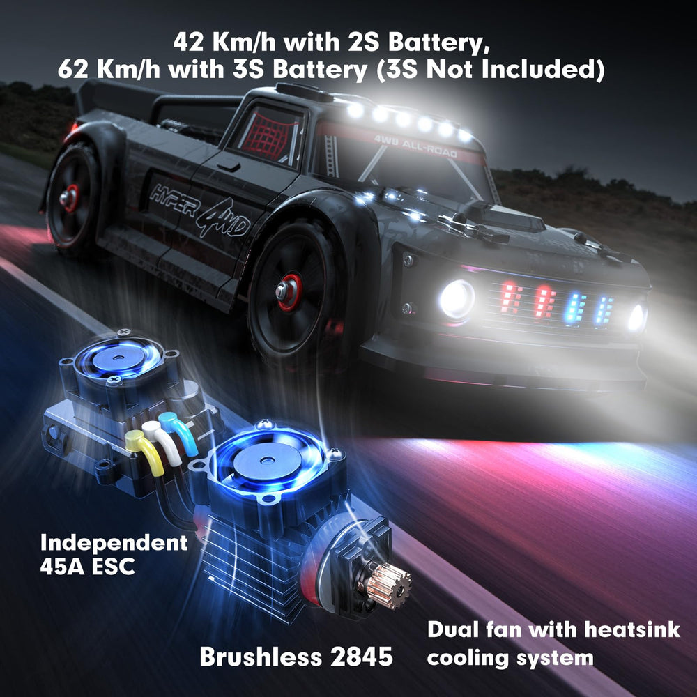 Hyper Go 14301 V3 brushless motor delivering high speed bursts.