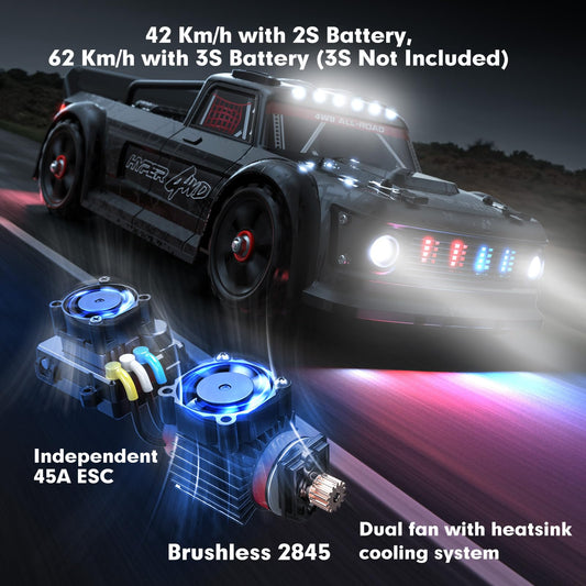 Hyper Go 14301 V3 brushless motor delivering high speed bursts.