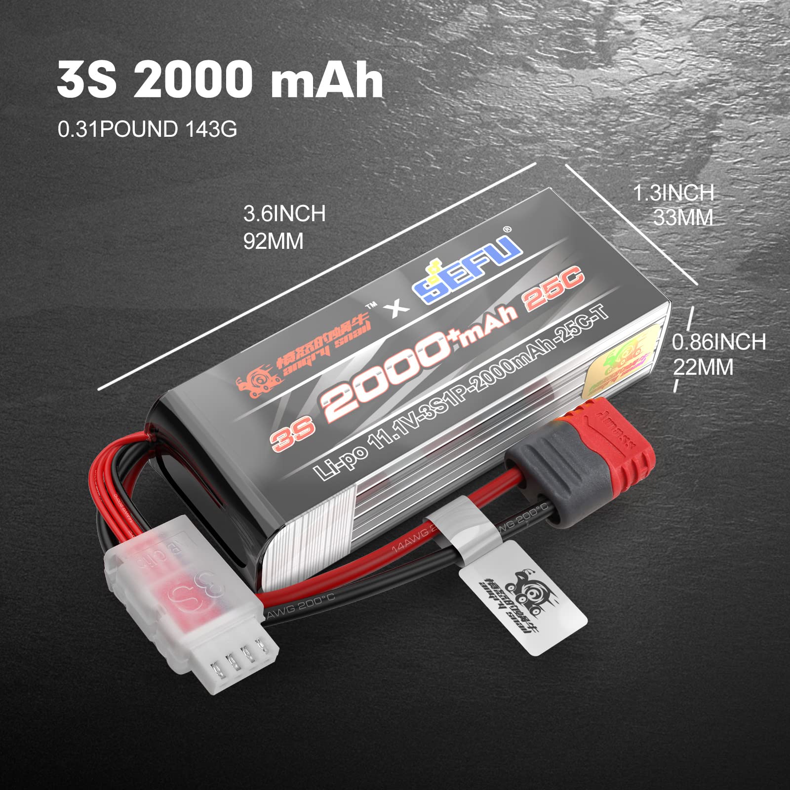 Hyper Go battery clip connector ensures secure power connections.