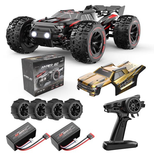 HYPER GO H14BM V3 RC car front view with rugged bumper for tough bashing.