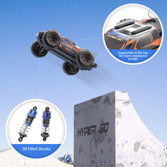 HYPER GO H16DR dual LiPo batteries extend playtime for longer sessions.