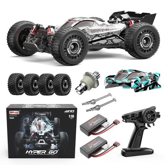 Hyper Go H16PL side view shows rugged 4WD chassis for off-road fun.