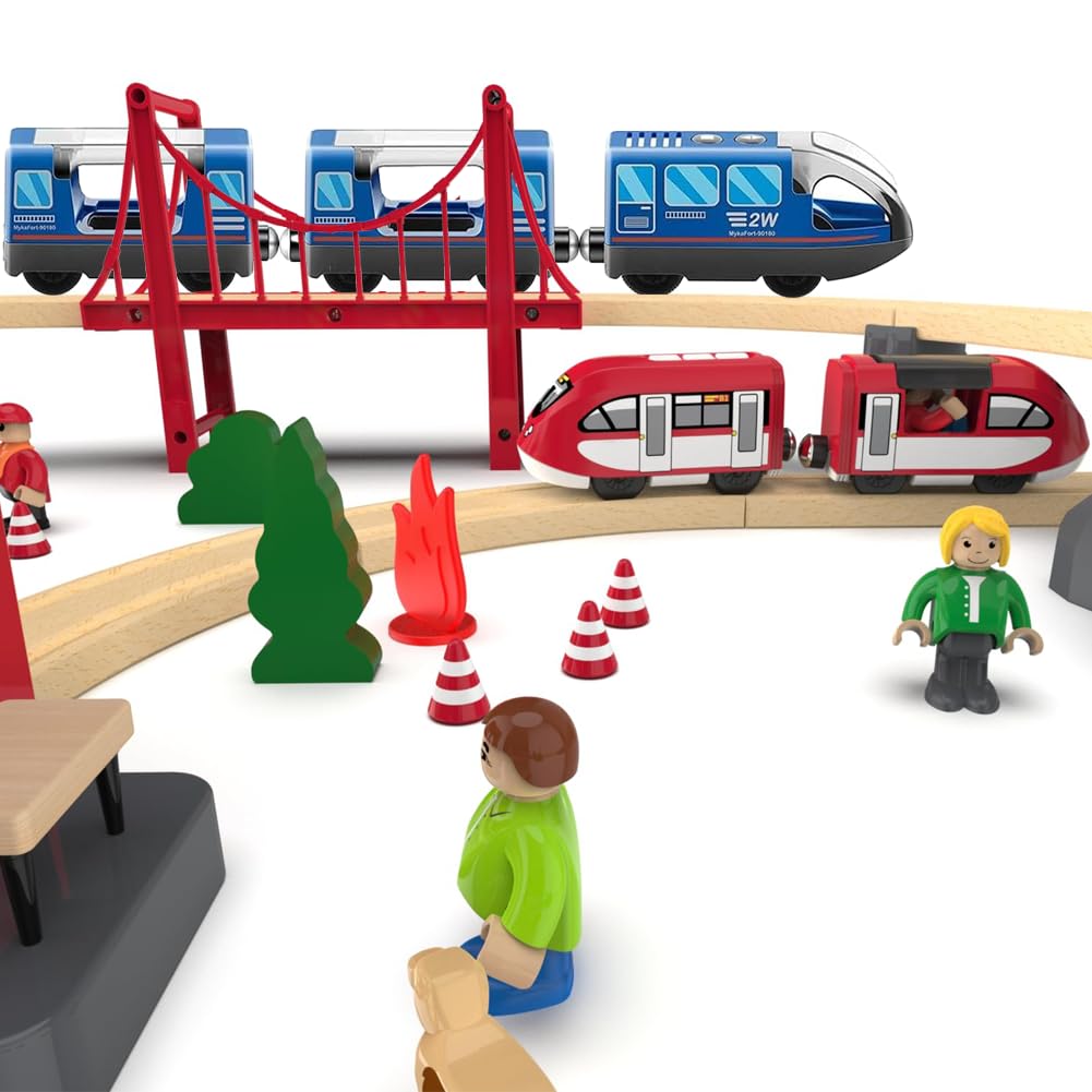 HyperLiving two passenger trains ready for group play and imaginative stories.