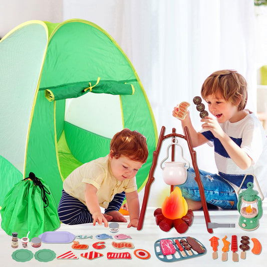 HYRENEE Kids Camping Set campfire as a cozy pretend centerpiece for stories