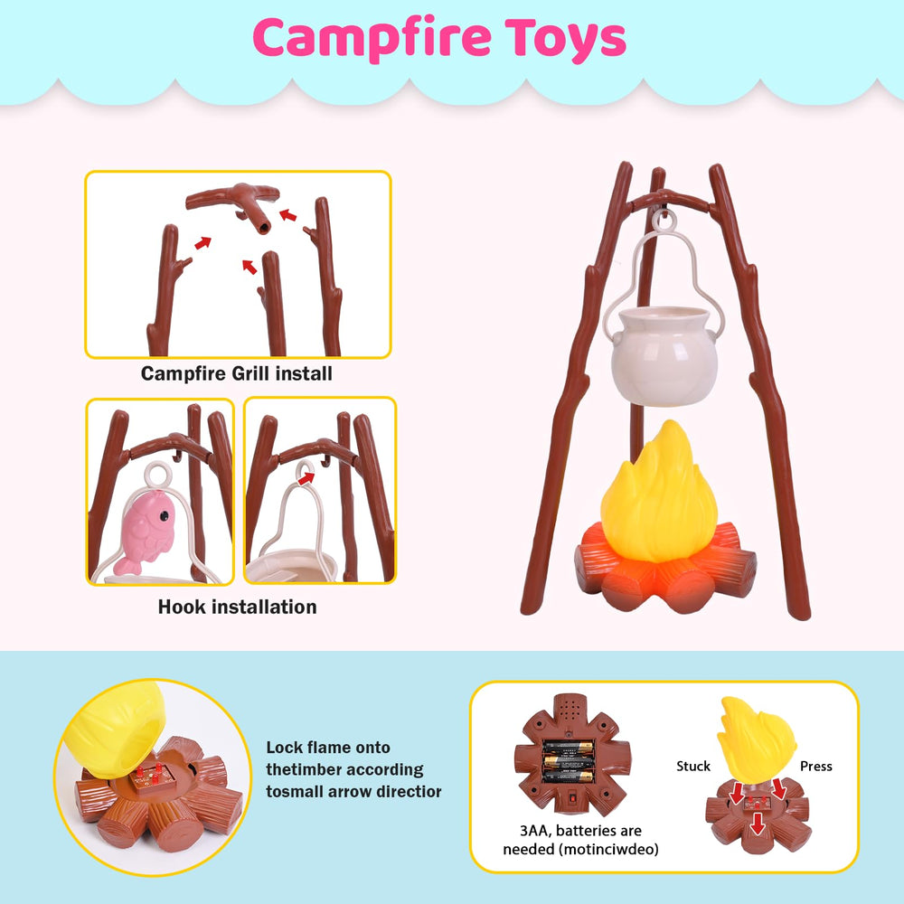 HYRENEE cooking utensils inspire mini chef moments during pretend camping