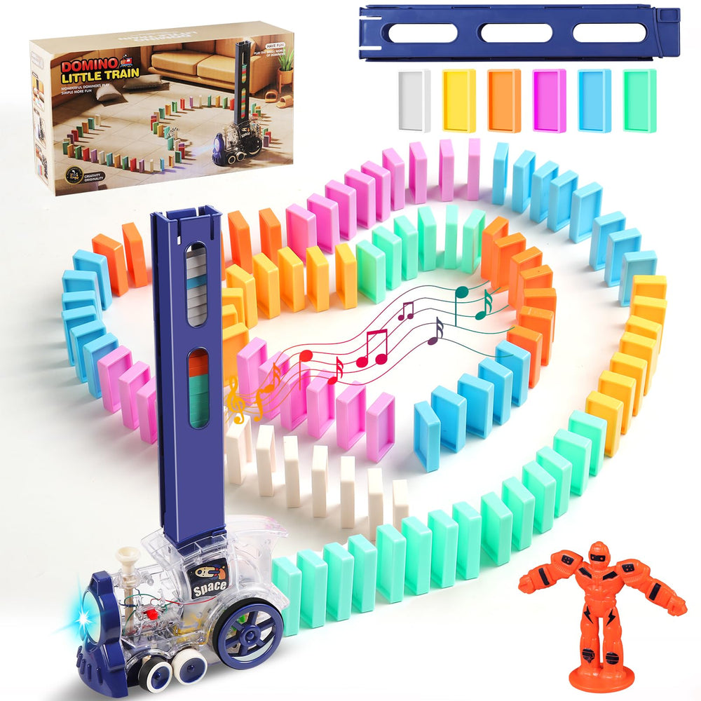 Hyvode Kids Domino Train front view with lights enhances visual excitement.