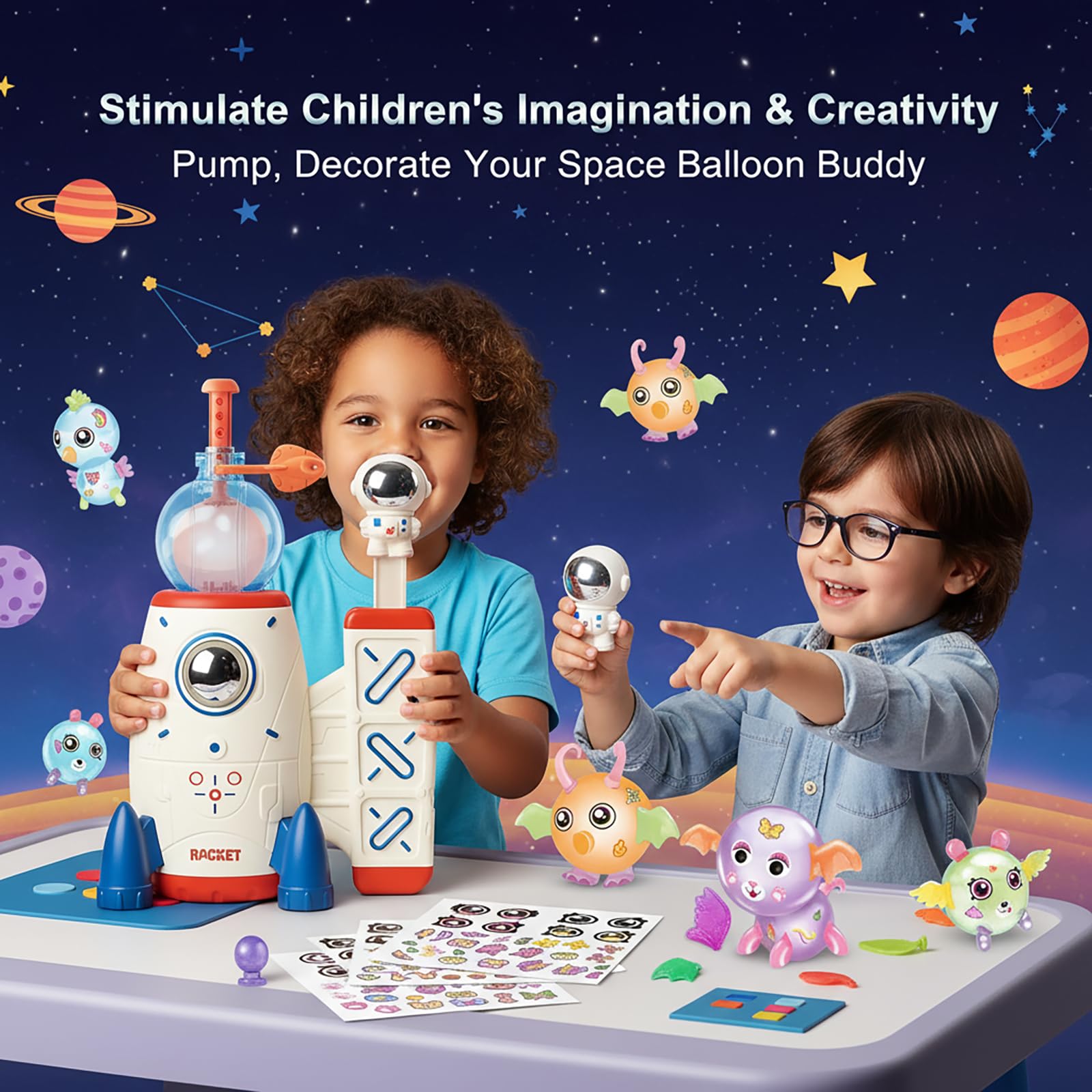 HYWEIQING 84 colorful balloons and 134+ accessories for imaginative designs.