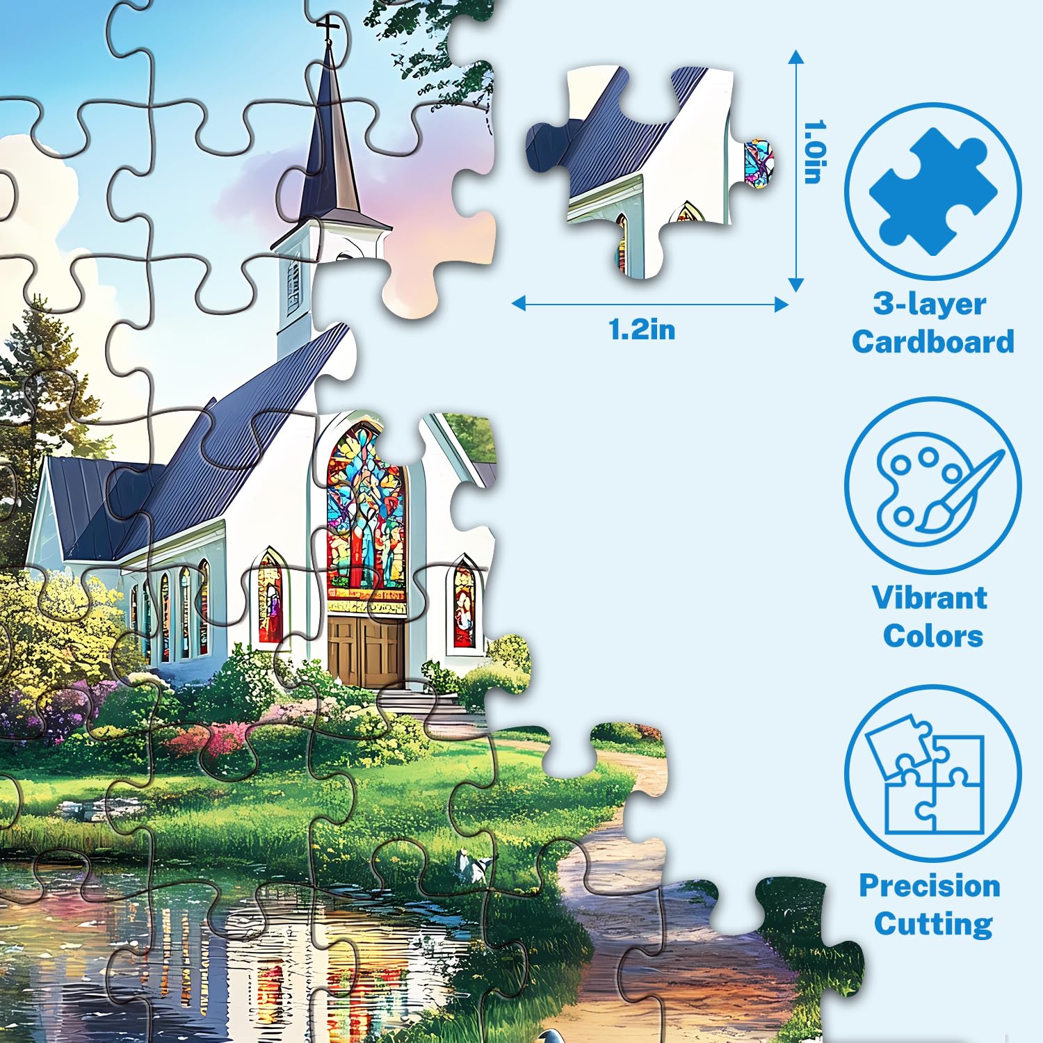 HYXCHQA winter snow village puzzle sparkling scenes for calming focus.